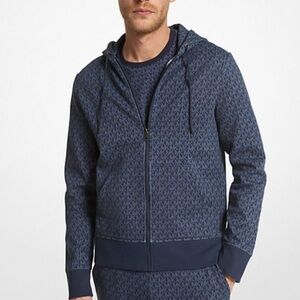Michael Kors Logo Cotton Blend Zip-Up Hoodie